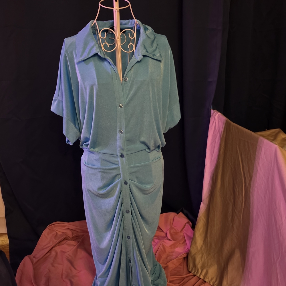 Nina Parker 3X Light Teal Scoop Neck Dress Get It In Time For Easter!